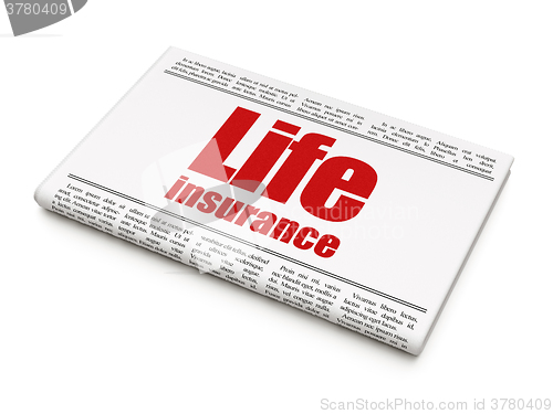 Image of Insurance concept: newspaper headline Life Insurance