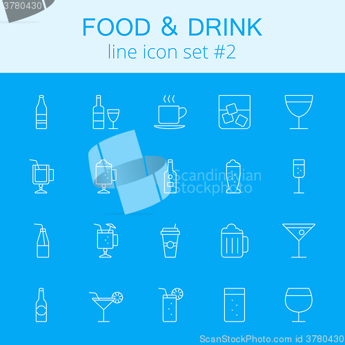 Image of Food and drink icon set.