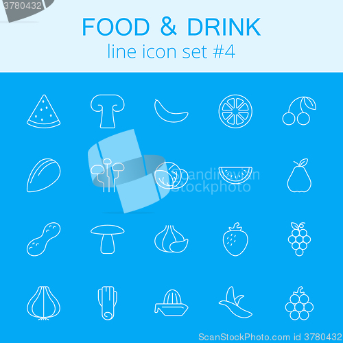 Image of Food and drink icon set.