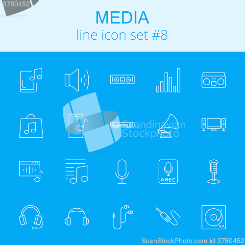 Image of Media icon set.