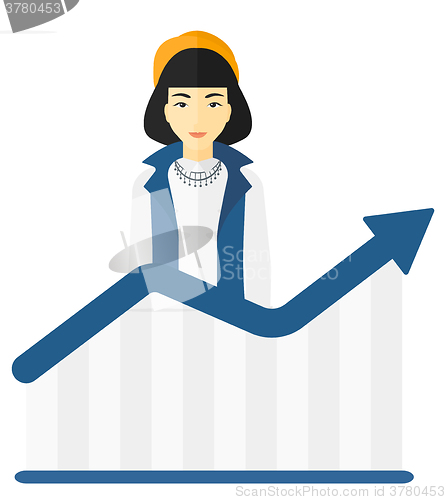 Image of Woman with growing chart.
