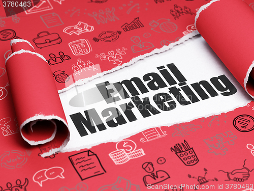 Image of Finance concept: black text Email Marketing under the piece of  torn paper