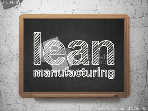 Image of Manufacuring concept: Lean Manufacturing on chalkboard background