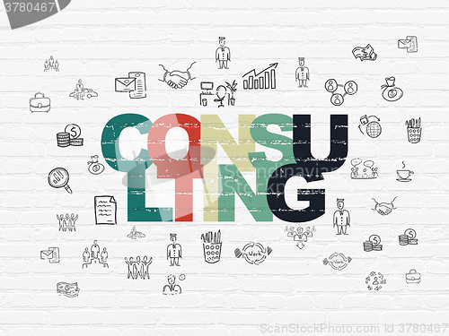 Image of Business concept: Consulting on wall background