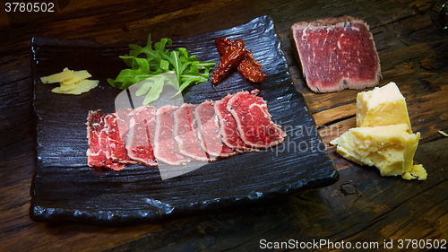 Image of Sliced meat boiled in low temperaturee, followed by roasting