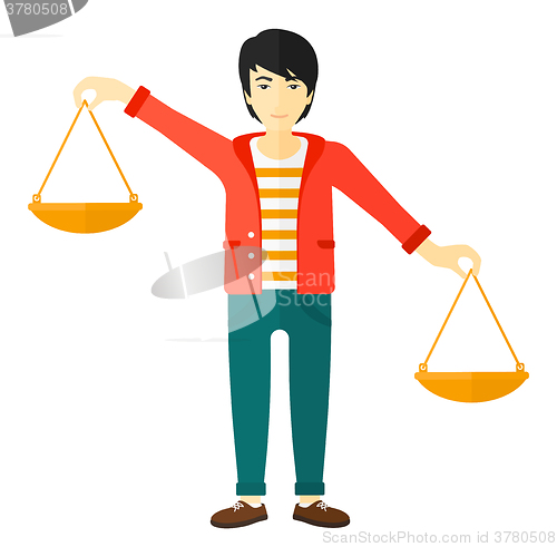 Image of Businessman with scales.