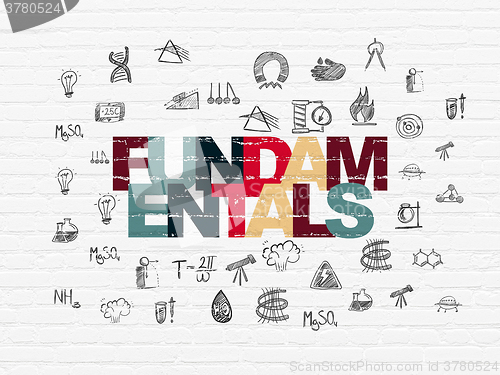 Image of Science concept: Fundamentals on wall background
