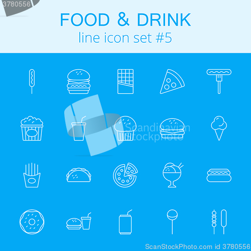 Image of Food and drink icon set.