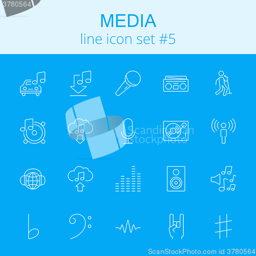 Image of Media icon set.