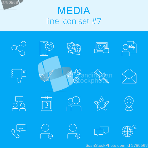 Image of Media icon set.