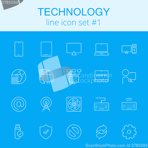 Image of Technology icon set.