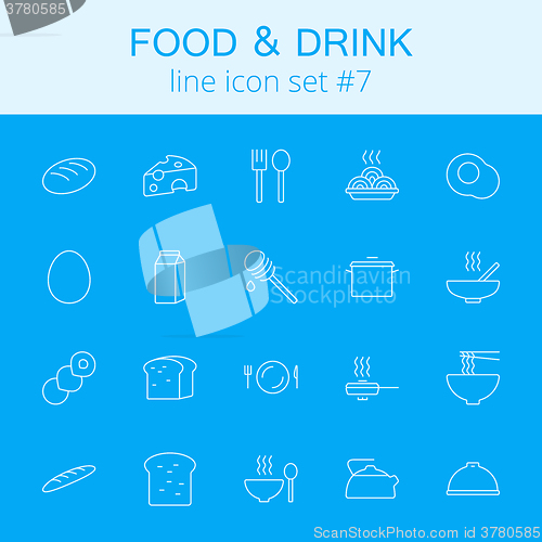 Image of Food and drink icon set.