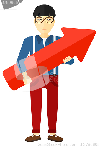 Image of Successful businessman with arrow up.