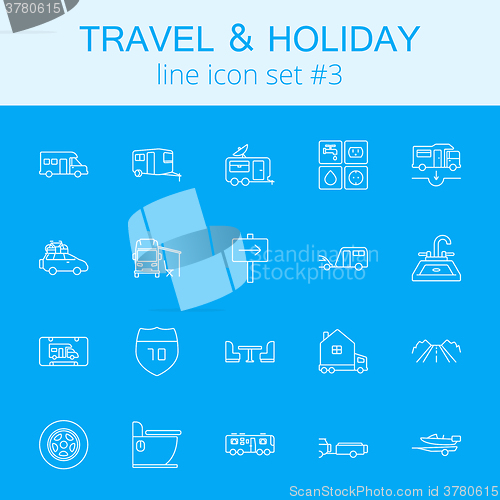 Image of Travel and holiday icon set.