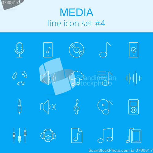 Image of Media icon set.