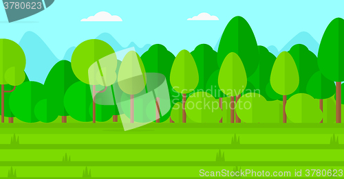 Image of Background of green lawn with trees.