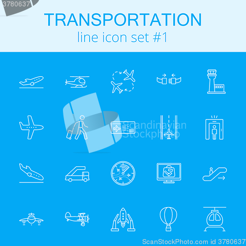 Image of Transportation icon set.