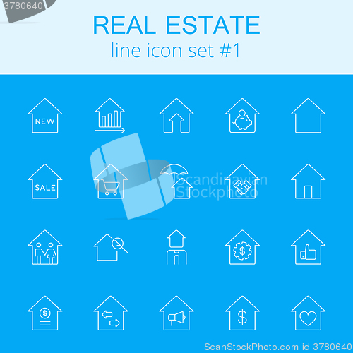 Image of Real estate icon set.