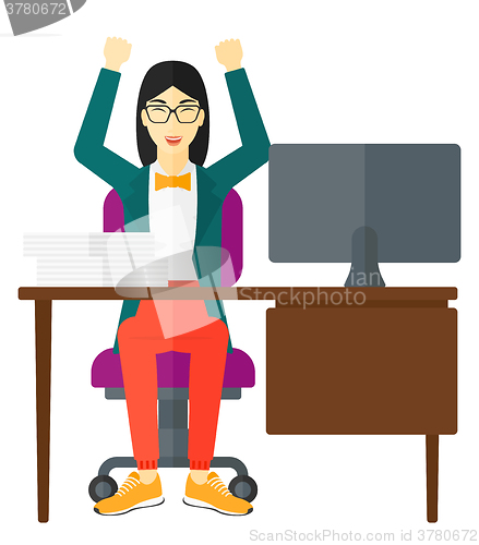 Image of Woman working at office.