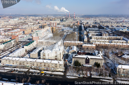 Image of Residential district with power station. Tyumen