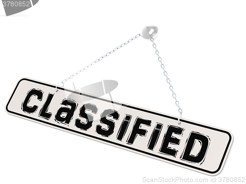 Image of Classified banner on white background