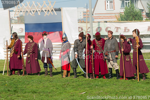 Image of Reenactors in 18th century russian army uniform