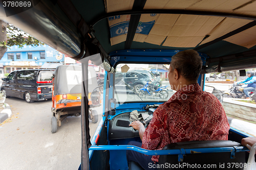 Image of View from vehicle tu tuk jakarta