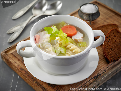 Image of chicken and vegetable soup