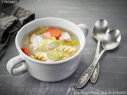 Image of chicken and vegetable soup