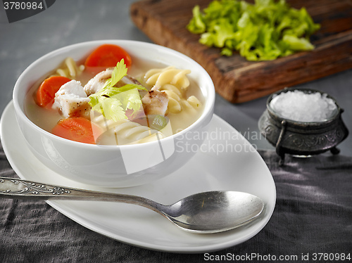Image of chicken and vegetable soup