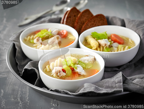 Image of chicken and vegetable soup