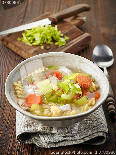 Image of chicken and vegetable soup