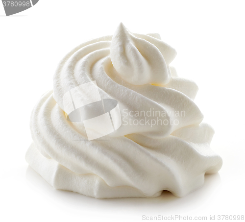 Image of whipped cream on white background