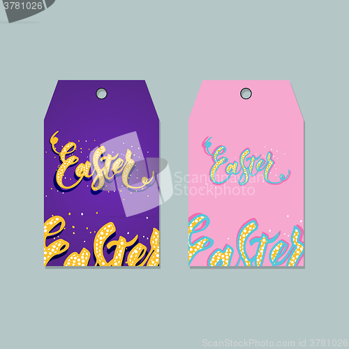 Image of Set of Easter tags. Vector labels design.