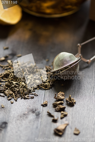 Image of berries  tea composition