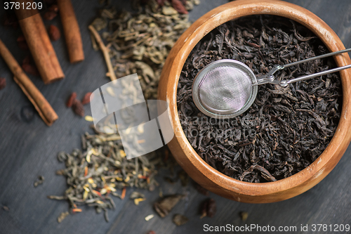 Image of berries  tea composition