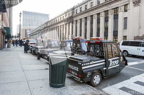 Image of Police vehicles in Manhattan