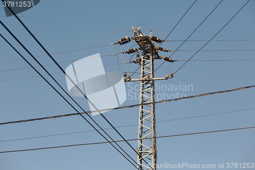 Image of electric line columns