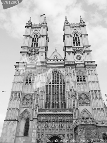 Image of Black and white Westminster Abbey in London