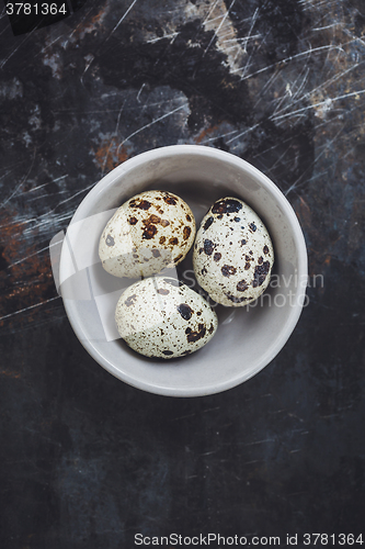 Image of Quail eggs in the bowl