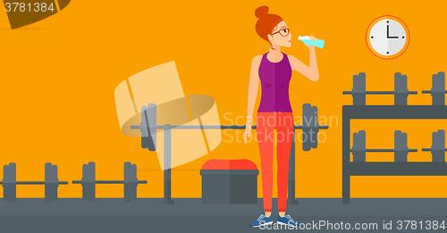 Image of Woman drinking water.