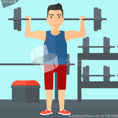 Image of Man lifting barbell.