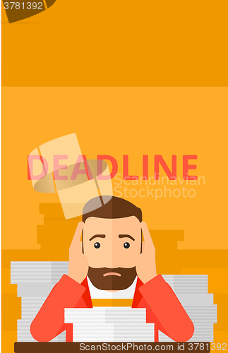 Image of Man having problem with deadline.