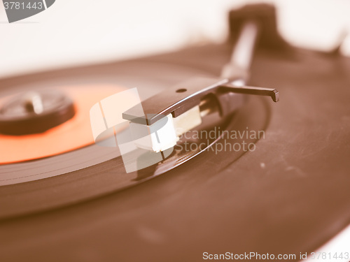 Image of  Vinyl record on turntable vintage