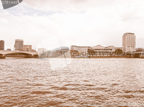 Image of River Thames in London vintage