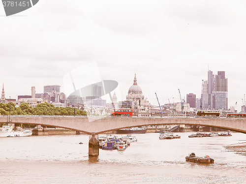 Image of River Thames in London vintage