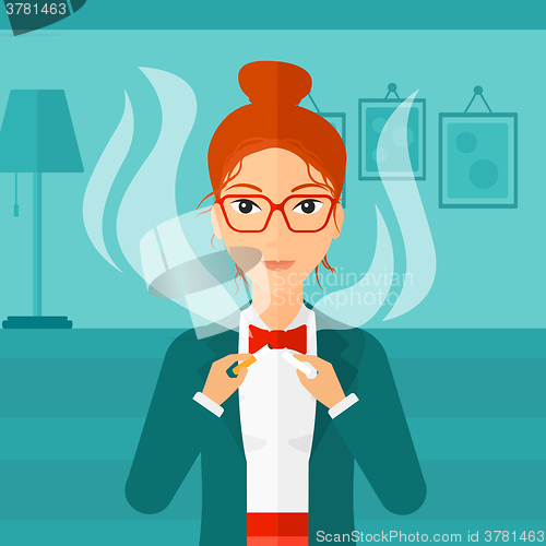 Image of Woman quit smoking.
