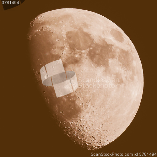 Image of Retro looking Gibbous moon