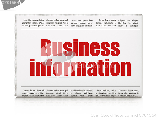 Image of Finance concept: newspaper headline Business Information