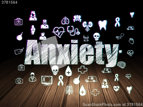 Image of Health concept: Anxiety in grunge dark room